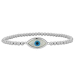 Gold Filled Evil Eye Bracelet – Mother of Pearl Charm, Spiritual Protection