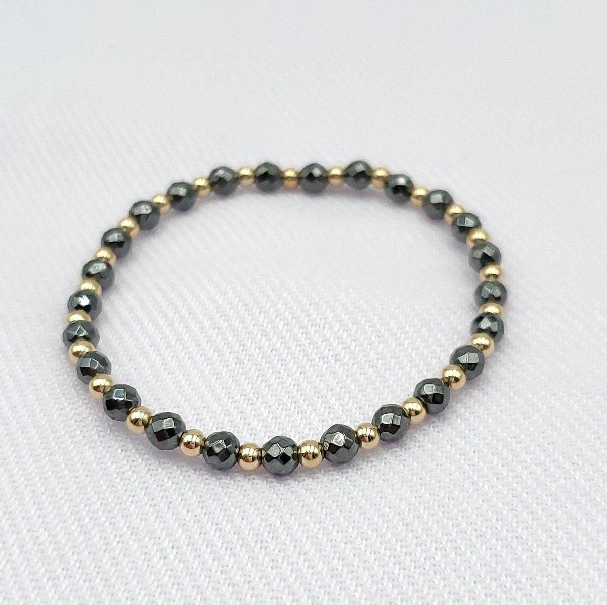 Delicate Gold Filled Stackable Bracelet with Semi Precious Beads - Customizable