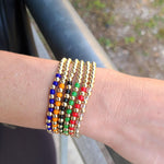 Colorful Stackable Gold Filled Beaded Bracelet - Waterproof Womens Jewelry