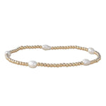 Handcrafted Fresh Water Pearl Station Bracelet - 2 mm 14kt Gold Filled with Personalization Options