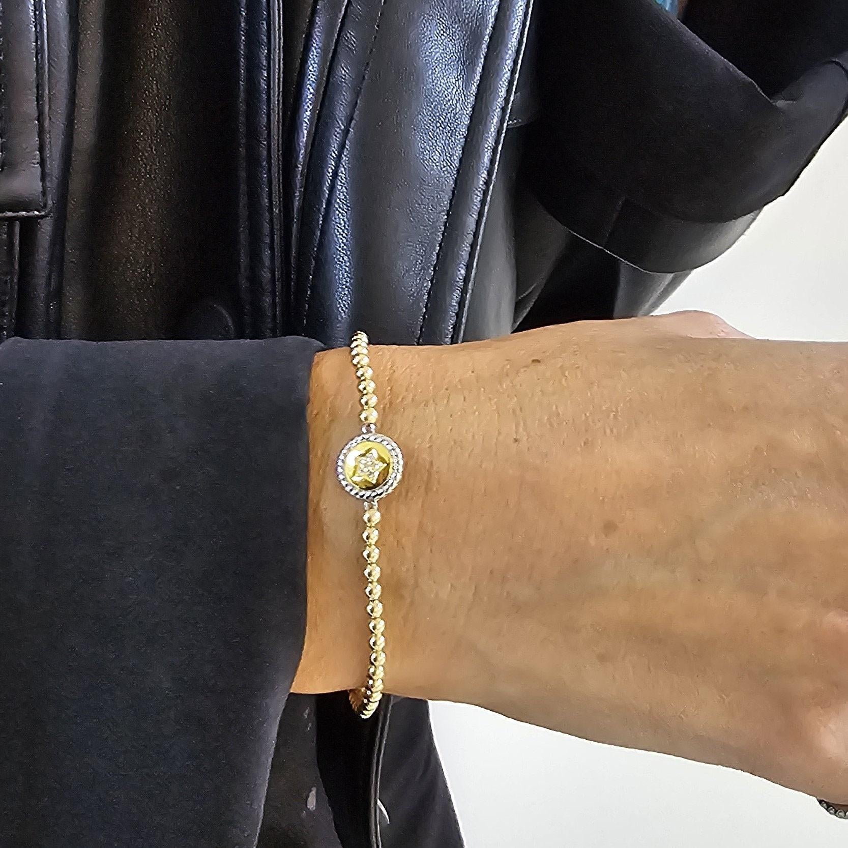 Gold Filled Star Charm Bracelet with Cubic Zirconia – Handmade Celestial Jewelry