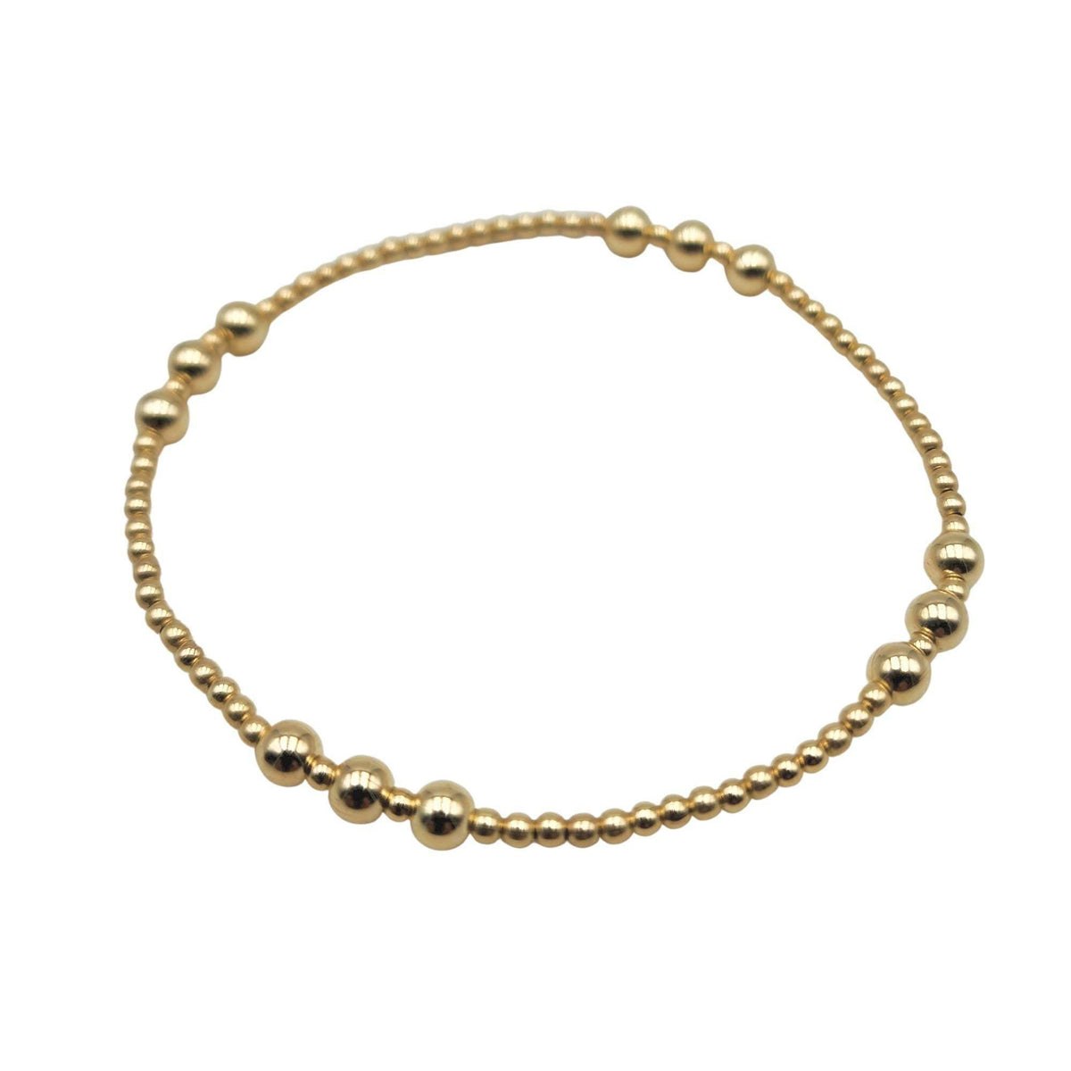 Layering Stretch Bracelet, Gold Filled Beads (2mm & 4mm Sections)