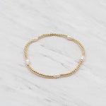 Handcrafted Fresh Water Pearl Station Bracelet - 2 mm 14kt Gold Filled with Personalization Options