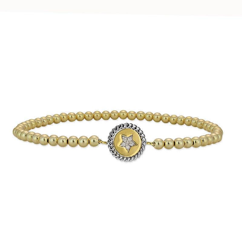 Gold Filled Star Charm Bracelet with Cubic Zirconia – Handmade Celestial Jewelry