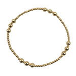 Layering Stretch Bracelet, Gold Filled Beads (2mm & 4mm Sections)