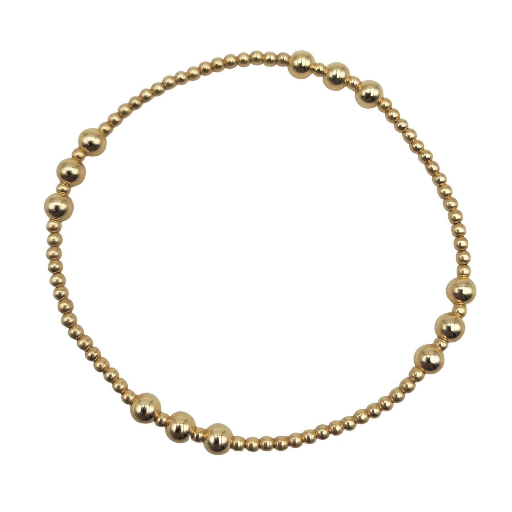 Layering Stretch Bracelet, Gold Filled Beads (2mm & 4mm Sections)