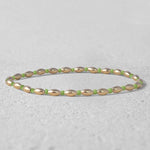 Gold Filled Stacking Bracelet - Non Tarnish Waterproof Glass Beaded Layering Jewelry