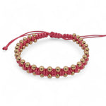 14kt Gold Filled Beaded Bracelet | Adjustable Color Cord | Tarnish-Free Jewelry Gift for Women