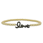Dainty Gold Filled Love Bracelet: Beaded, CZ Pendant