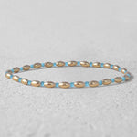 Gold Filled Stacking Bracelet - Non Tarnish Waterproof Glass Beaded Layering Jewelry