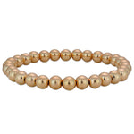 14kt Gold Filled 6mm Beaded Stacking Bracelet for Women - Stretch Fit Tarnish-Free Waterproof