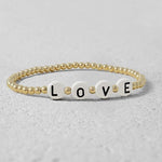 Letter Bracelet, Gold Stack Bracelet, Gold Filled Bracelet,