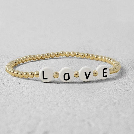 Letter Bracelet, Gold Stack Bracelet, Gold Filled Bracelet,