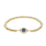 14kt Gold Filled Evil Eye Good Luck Bracelet with CZ Pendant for Stylish Stacking Set Tarnish Free Jewelry