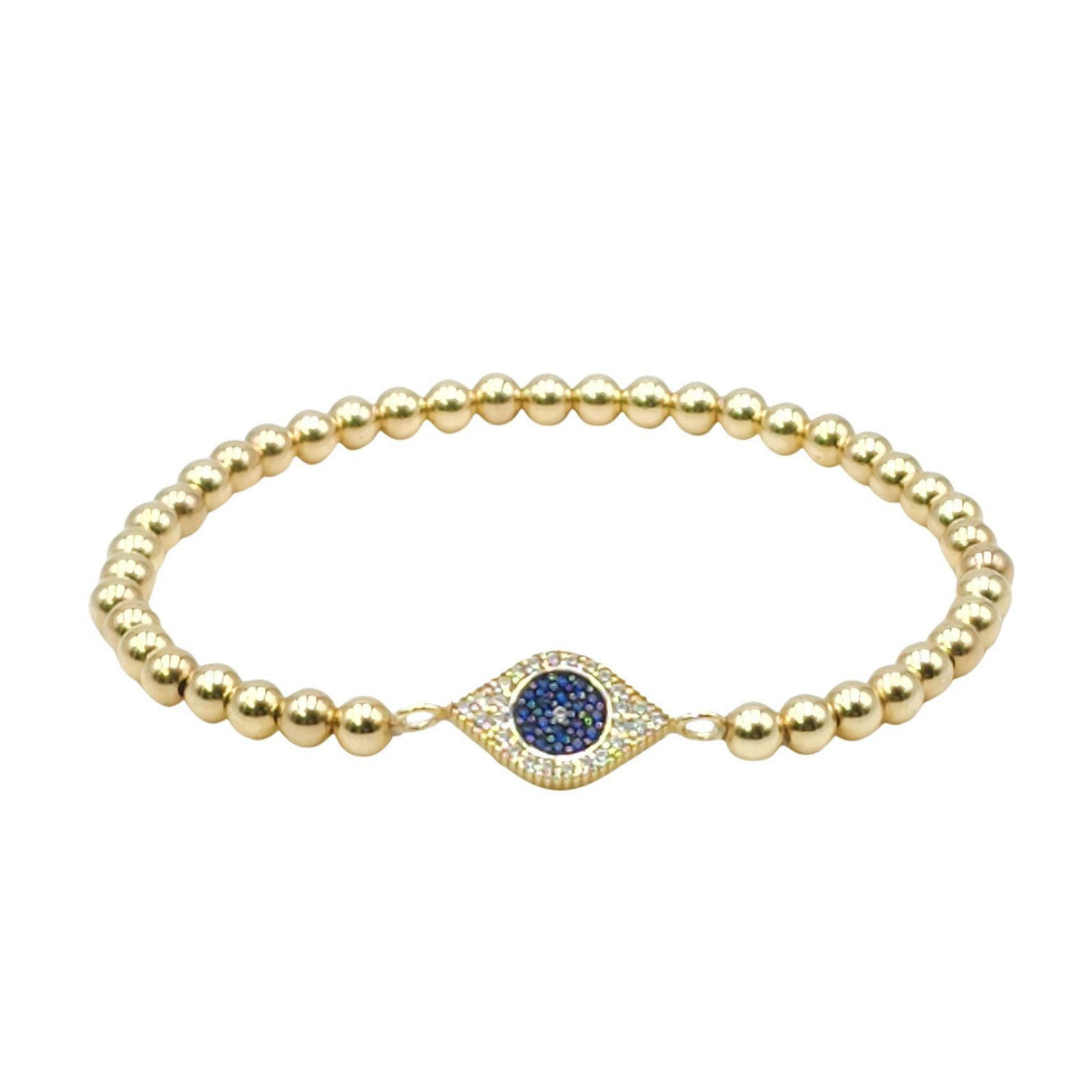 14kt Gold Filled Evil Eye Good Luck Bracelet with CZ Pendant for Stylish Stacking Set Tarnish Free Jewelry