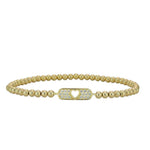 Gold Filled Heart Pendant Bracelet for Women with Cubic Zirconia Stone Pendant