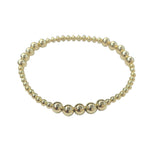 Gold Filled Stackable Bracelet - Stretch Fit, Mixed Bead Sizes