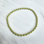 Boho Gold Filled Bracelet, Colorful Beads (Stretch, Non Tarnish)