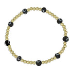 Gold Filled Evil Eye Bracelet for Women - Stackable Good Luck Stretch Beaded Jewelry - Tarnish Free