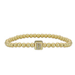 Initial Beaded Bracelet: Gold Filled Stretch Style (Adult & Kids Sizes)