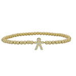 Delicate Gold Filled Boy Pendant Bracelet with Stretch Design - Stackable and Versatile