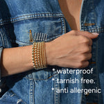Horseshoe Gold Filled Beaded Stacking Bracelet - Good Luck Stretch Bracelet