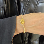Gold Filled Shema Israel Judaica Bracelet - Adjustable Delicate Stacking Bracelet for Woman