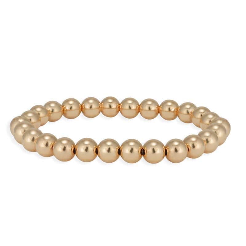 7 mm 14kt Gold Filled Beaded Bracelet – Delicate Women Layering Bracelet - Tarnish Free Jewelry
