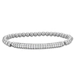 Gold Filled CZ Pave Bar Bracelet for Women - Stretchable Stacking Bridesmaid Jewelry