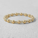 Gold Filled Beaded Bracelet, Stretch Stacker - Tarnish Free Jewelry