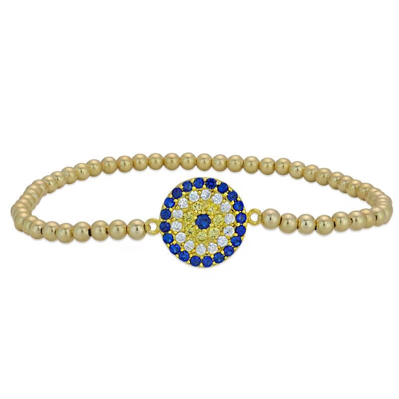 Gold Filled Evil Eye Bracelet: Beaded Protection Jewelry