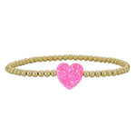 Heart Bracelet, Opal Gemstone Bracelet, Beaded Bracelet