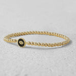 Gold Filled Beaded Bracelet, Evil Eye Charm, Protection Jewelry