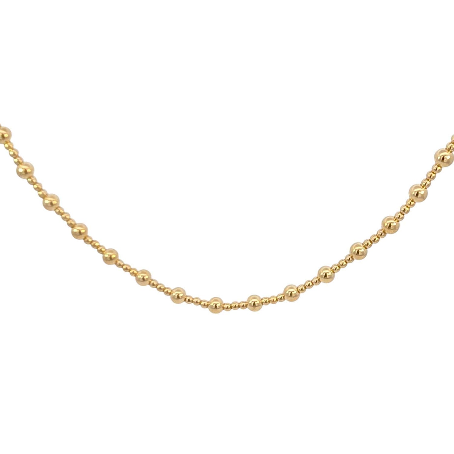 Dainty Gold Filled Beaded Necklace: 2mm & 4mm Beads, Adjustable Length