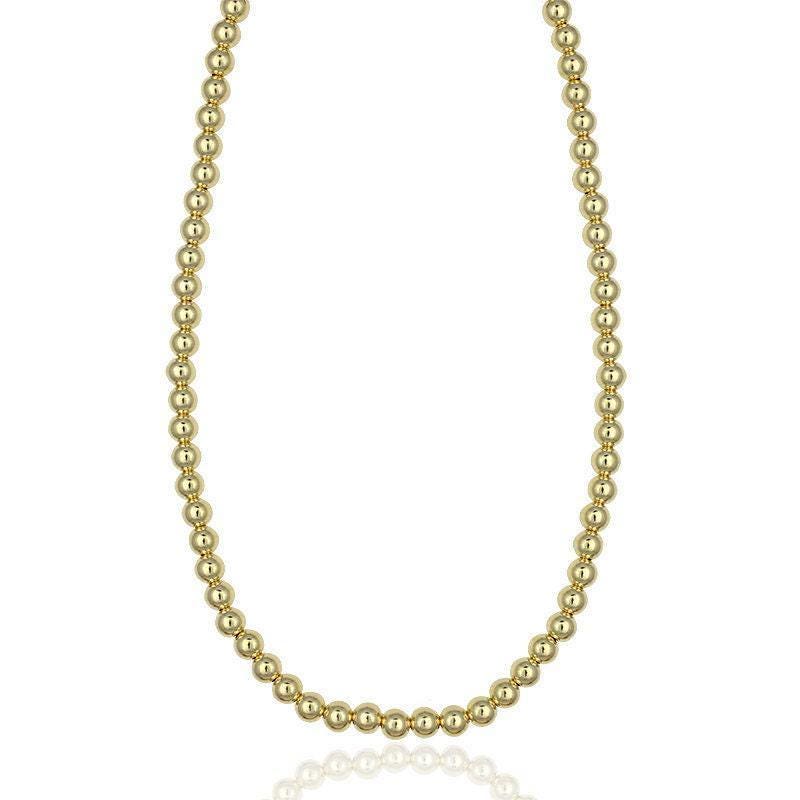 Dainty Gold Filled Layering Necklace 5mm Beaded Bohemian Bridesmaid Gift - Perfect for Women - Tarnish Free