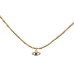 Dainty Gold Filled Beaded Necklace with Evil Eye Charm for Women by Isabella Celini, Tarnish Free Water Resistant Jewelry
