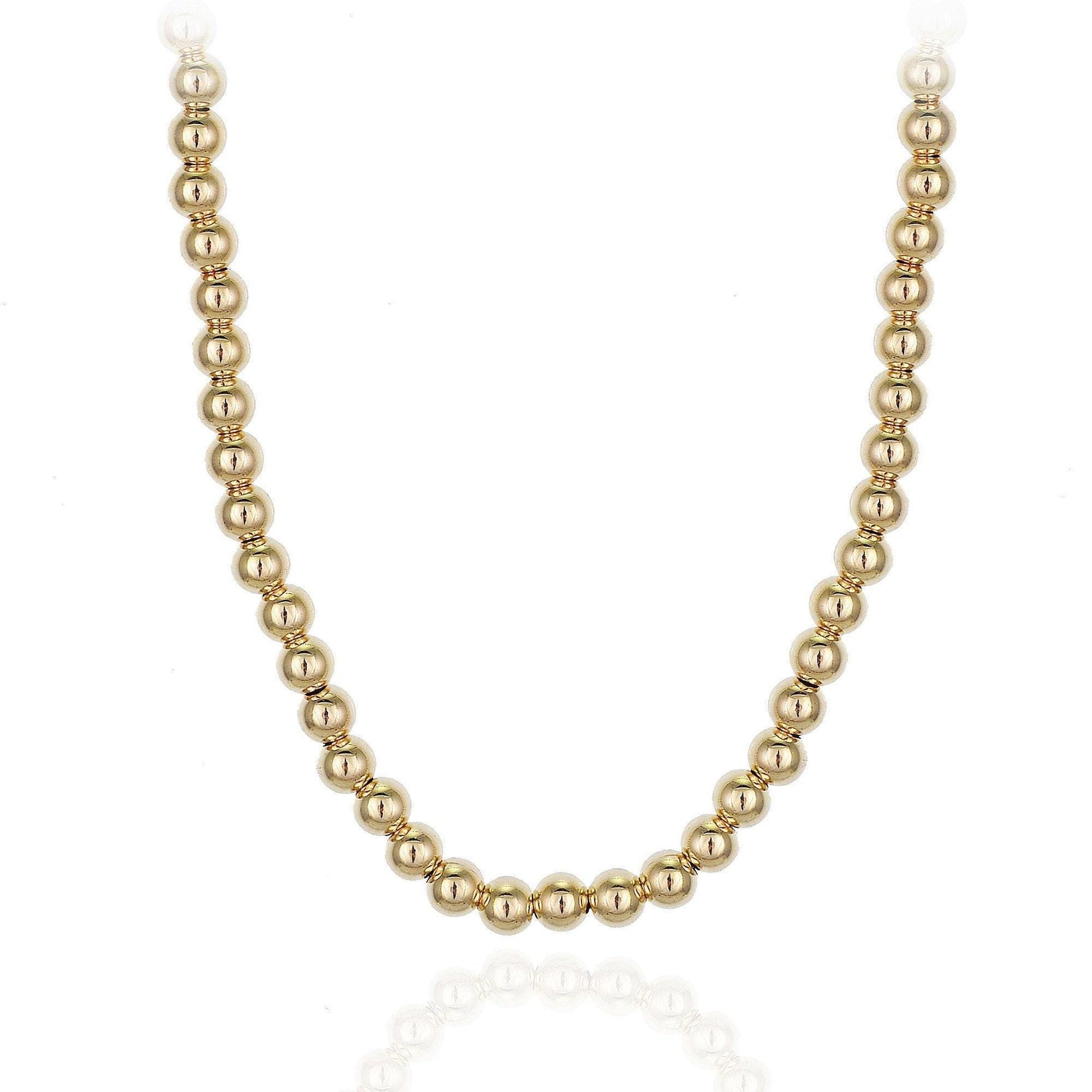 14kt Gold Filled 3 mm Necklace, Dainty Gold Filled Boho Beaded Hippie Jewelry, Tarnish Free Necklace