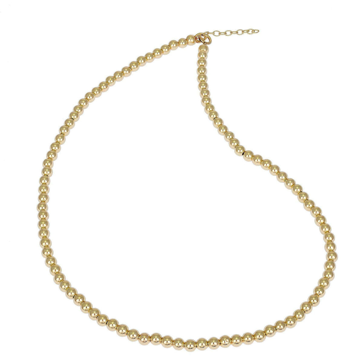 Dainty 4 mm Gold Filled Beaded Layering Necklace – Stylish Tarnish Free, Water Resistant Layering Necklace