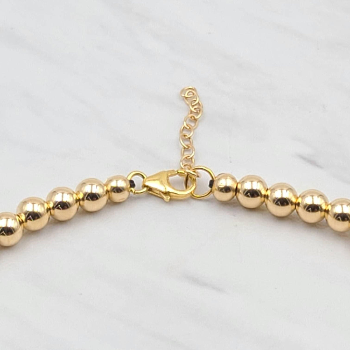 Dainty Gold Filled Layering Necklace 5mm Beaded Bohemian Bridesmaid Gift - Perfect for Women - Tarnish Free