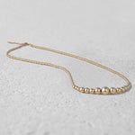 Dainty Gold Filled Beaded Necklace - Boho Graduated Layering Jewelry - Classy Bridemaid Gift - Tarnish Free
