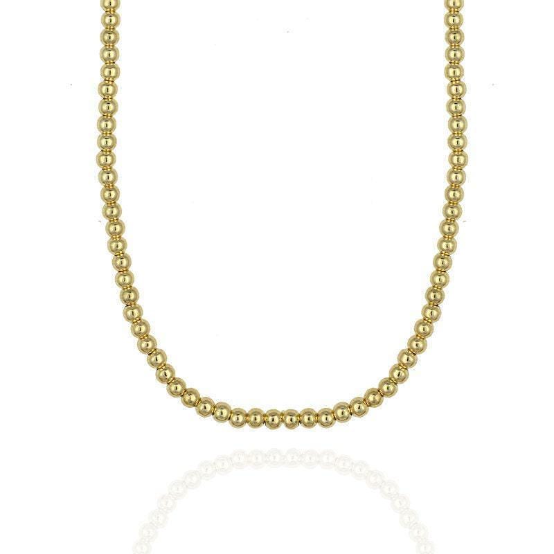 Dainty 2mm Gold Filled Beaded Necklace - Bohemian Layering Chain for Women - Bridesmaid Gift - Tarnish Free