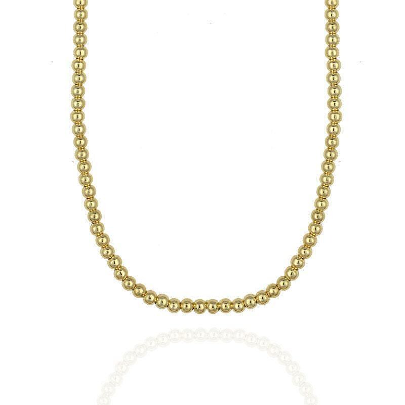Dainty 2mm Gold Filled Beaded Necklace - Bohemian Layering Chain for Women - Bridesmaid Gift - Tarnish Free