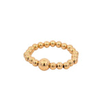 14kt Gold Filled Stacking Ring - Tarnish-Free Womens Jewelry with 3mm and 5mm Beads - Stretch for Perfect Fit