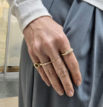 14kt Gold Filled Stacking Ring - CZ Roundel Pendant - Tarnish-Free Woman's Jewelry with 3mm Gold Filled Beads - Stretch for Perfect Fit