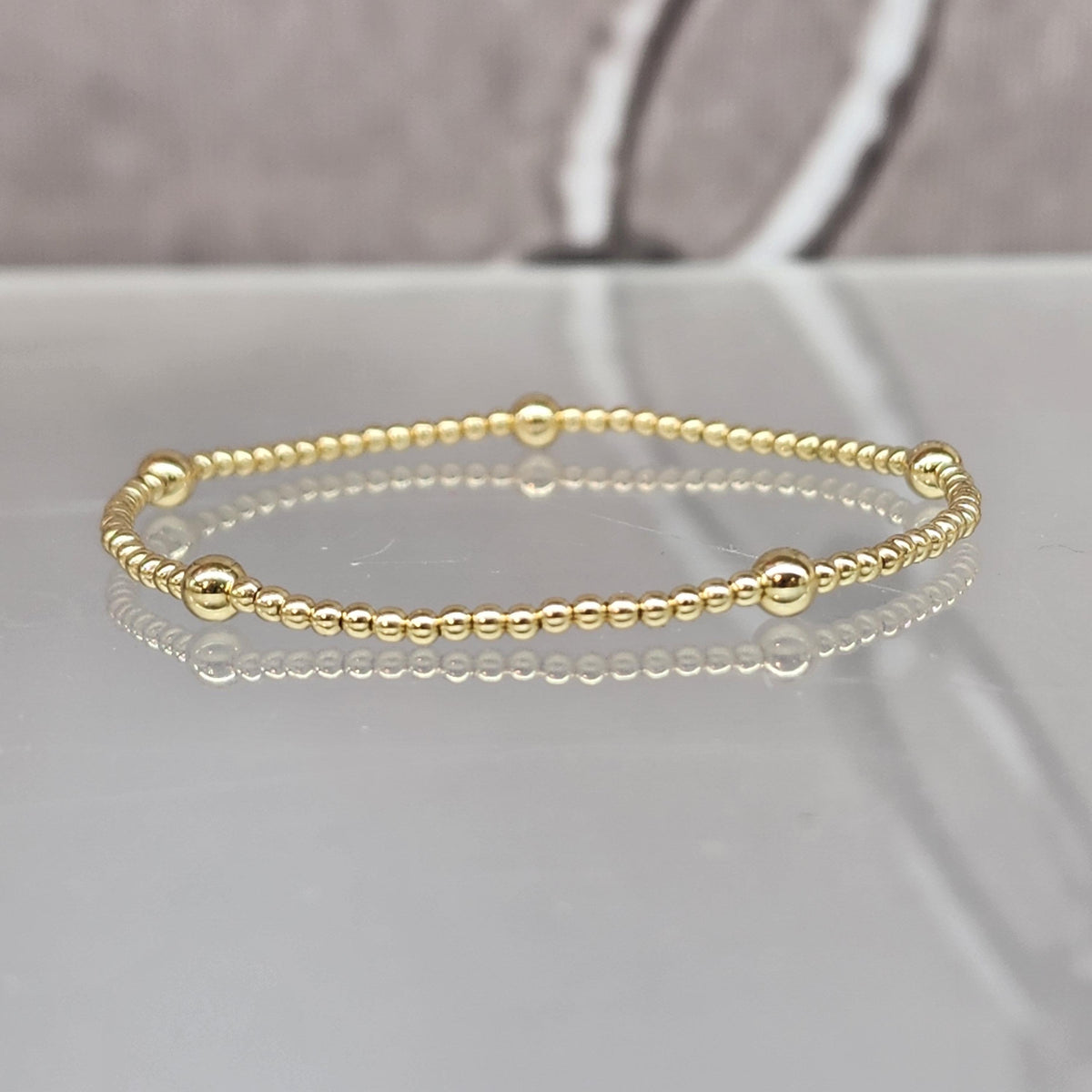 Station Bead Bracelet, Gold Filled Bracelet, Layering Bracelet