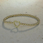 Gold-Filled Heart Pendant Stacking Bracelet - Layering Bracelet for Women