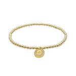 Mother Mary Gold Filled Bracelet, Religious Coin Bracelet, Isabella Celini, Religious Jewelry, Gold Filled Beads, Stretch Stacking Bracelet