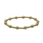 14kt Gold Filled Stretch Bracelet with Beaded Design for Women - 3 mm and 5 mm - Tarnish Resistant Waterproof