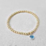 Gold Filled Evil Eye Beaded Bracelet – Good Luck Charm