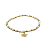 Gold Filled Star Charm Bracelet - Womens Stretch Charm Bracelet - Perfect Gift for Her